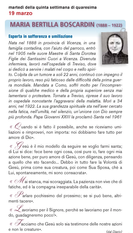 Marted, 5 sett. di Quaresima