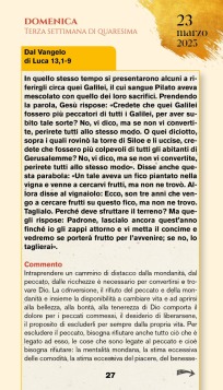 Calendario quaresimale 2025