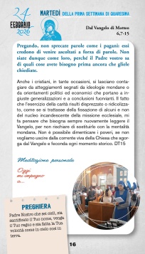 Calendario quaresimale 2026