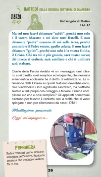 Calendario quaresimale 2026