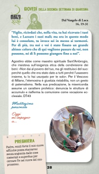 Calendario quaresimale 2026