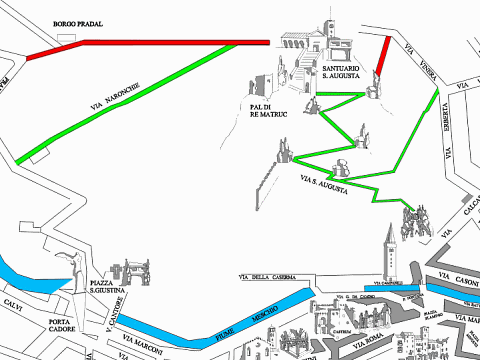 Le vie di accesso al Santuario di Santa Augusta